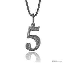Sterling Silver number 5 Charm, 1/2 in  - £24.31 GBP