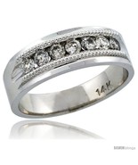 Size 11.5 - 14k White Gold 7-Stone Milgrain Design Men&#39;s Diamond Ring Ba... - £1,421.51 GBP