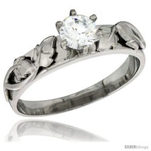 C zirconia solitaire engagement ring 1 ct size brilliant cut brilliant cut 3 16 in wide thumb200