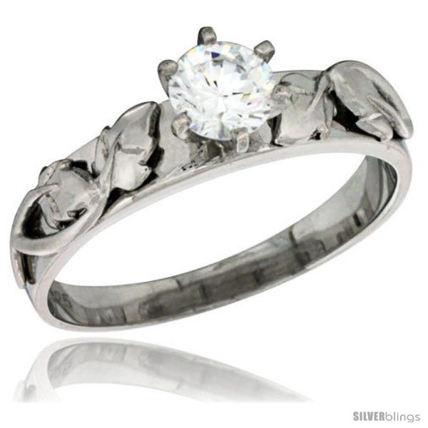Size 6 - Sterling Silver Cubic Zirconia Solitaire Engagement Ring 1 ct size  - £29.73 GBP