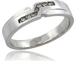 E gold mens diamond ring band w 0 13 carat brilliant cut diamonds 3 16 in 5mm wide thumb155 crop