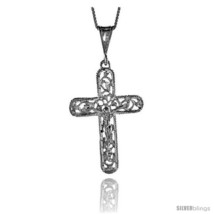 Sterling Silver Filigree Crucifix Pendant, 1 3/4  - £48.73 GBP