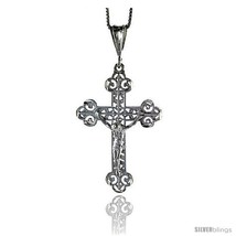 Sterling Silver Filigree Crucifix Pendant, 1 7/8  - £45.82 GBP