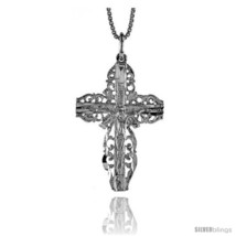 Sterling Silver Filigree Crucifix Pendant, 1 3/8  - £32.67 GBP