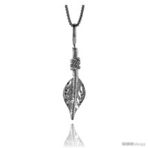 Sterling silver feather pendant 1 1 8 in tall thumb200