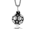 Sterling silver soccer ball hollow back pendant 1 2 in tall thumb155 crop