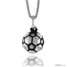 Sterling Silver Soccer Ball (hollow back) Pendant, 1/2 in  - £30.99 GBP