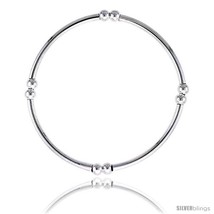 Sterling Silver Stretch Bangle, 4 Section Double  - $37.40