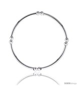 Sterling Silver Stretch Bangle, 4 Section Double  - £29.89 GBP