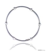 Kids Size Sterling Silver Stretch Bangle 6 Section  - £24.08 GBP