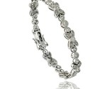 Sterling silver vintage style cz butterfly bracelet 7 in 1 4 in 7 mm wide thumb155 crop