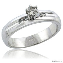 Size 10 - 14k White Gold Diamond Engagement Ring w/ 0.25 Carat Brilliant Cut  - £767.37 GBP