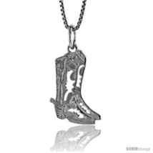 Sterling Silver Cowboy Boots Pendant, 7/8 in  - £28.09 GBP
