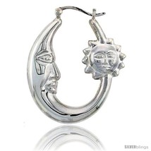 Sterling Silver High Polished Large Sun and Moon  - £60.20 GBP