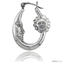 Sterling Silver High Polished Small Sun and Moon  - £36.76 GBP