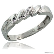 Size 8 - 10k White Gold Ladies&#39; Diamond Wedding Band, 5/32 in  - £150.23 GBP