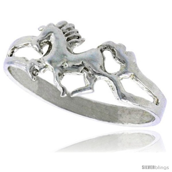 Size 8 - Sterling Silver Very Tiny Unicorn Ring Polished finish 1/4 in  - $13.00