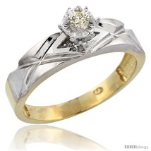 Size 9 - Gold Plated Sterling Silver Diamond Engagement Ring, 3/16 in  - £63.79 GBP