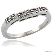 Size 5.5 - 14k White Gold Ladies&#39; Diamond Ring Band w/ 0.10 Carat Brilliant Cut  - £407.43 GBP