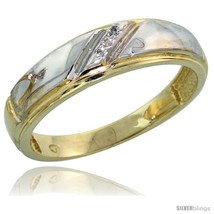 Gold plated sterling silver ladies diamond wedding band 7 32 in wide thumb200