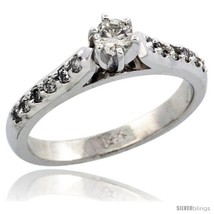 Size 9.5 - 14k White Gold Diamond Engagement Ring w/ 0.38 Carat Brilliant Cut  - £671.96 GBP