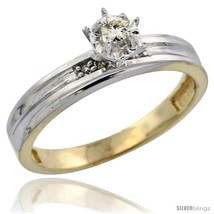 Size 5 - Gold Plated Sterling Silver Diamond Engagement Ring, 1/8 in wide  - £59.52 GBP