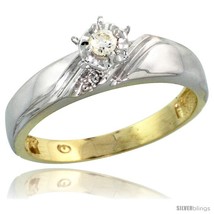 Size 5.5 - Gold Plated Sterling Silver Diamond Engagement Ring, 3/16 in wide  - £58.89 GBP