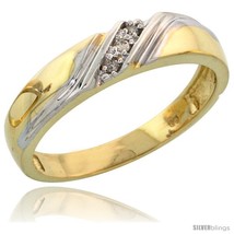Size 9 - Gold Plated Sterling Silver Ladies Diamond Wedding Band, 3/16 in wide  - £47.42 GBP