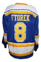 Any Name Number Phoenix Roadrunners Retro Hockey Jersey Ftorek New Blue Any Size image 2