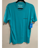 Medium COLUMBIA Tshirt-NEW Blu/Black Short Sleeve Reverse Logo Mountain’... - £11.89 GBP