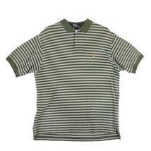 Vtg Polo by Ralph Lauren Mens XL Green Gray Striped Shirt Orange Pony Blue Label - £21.22 GBP