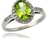 10k white gold diamond peridot ring oval stone 8x6 mm 1 17 ct 3 8 in wide thumb155 crop