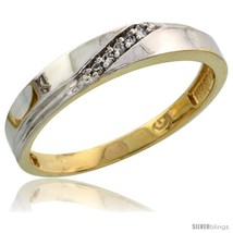 Size 10 - Gold Plated Sterling Silver Ladies Diamond Wedding Band, 1/8 in wide  - £37.67 GBP