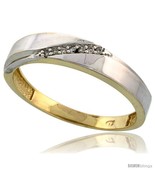 Size 11.5 - Gold Plated Sterling Silver Mens Diamond Wedding Band, 3/16 ... - £59.52 GBP