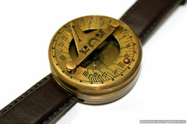 Vintage style Type Brass Sundial compass Wrist Watch Marine Nautical Compass - £37.96 GBP