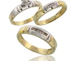 Ed sterling silver diamond trio wedding ring set his 5 5mm hers 4mm style agy123w3 thumb155 crop