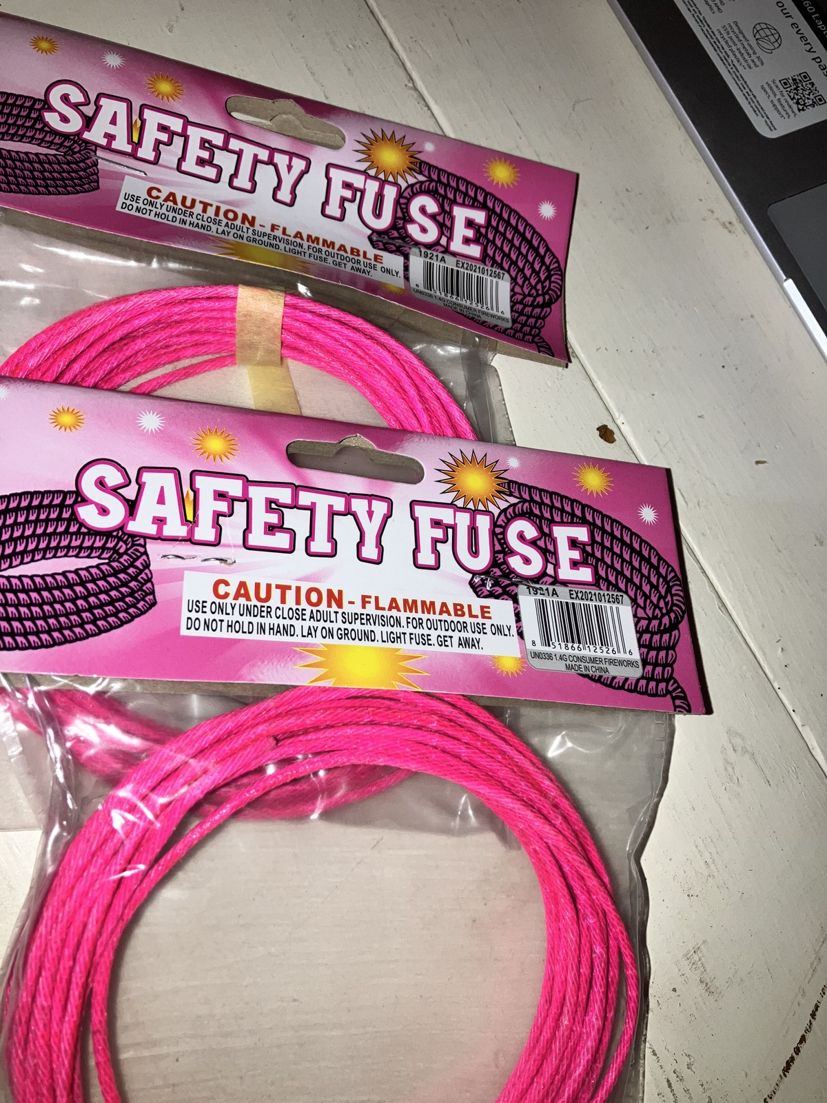 Pink 2 pack lot , Visco fuse, firework hobby 2 packs for 40 feet with fr... - $28.95
