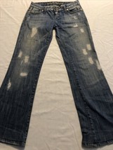 Guess Women&#39;s Jeans Foxy Flare Distressed Stretch Size 24 X 29 - £16.77 GBP