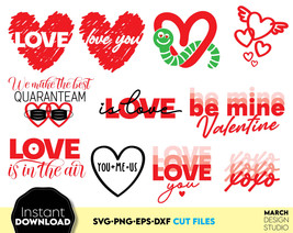 Valentine Day SVG PNG Romantic Quontes Bundle, Valentine Heart svg, Be mine svg - £4.70 GBP