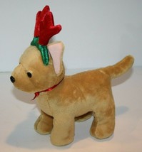 Golden Bear Co Chihuahua Puppy Dog 7&quot; Reindeer Christmas Plush Stuffed Soft Toy - £10.61 GBP
