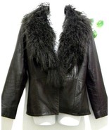 Vakko Brown Women Warm Leather Lama Fur Fashion Jacket Size L GOOD CONDI... - £121.94 GBP