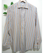 Banana Republic  Blue White Stripes Men Cotton Shirt  Blowse Size L 16 16.5 - £19.42 GBP