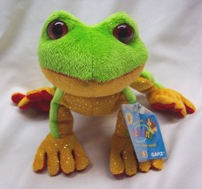 Ganz Webkinz Lil&#39; Kinz Bright Green Tree Frog 6&quot; Plush Stuffed Animal Toy New - £11.86 GBP