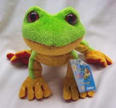 GANZ Webkinz Lil&#39; Kinz BRIGHT GREEN TREE FROG 6&quot; Plush Stuffed Animal To... - $14.85