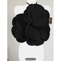 Black Oversized 3D Flower Halter Crop Top –  Backless Party &amp; Festival B... - $30.00