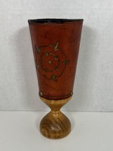 Half Pint Leather Tudor Goblet 6” Tall Renaissance Cup - $5.90