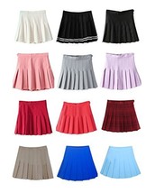 Women&#39;s High Waist Solid Pleated Mini Tennis Skirt ( S , Light purple) - $23.75