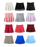 Women&#39;s High Waist Solid Pleated Mini Tennis Skirt ( S , Light purple) - £18.78 GBP