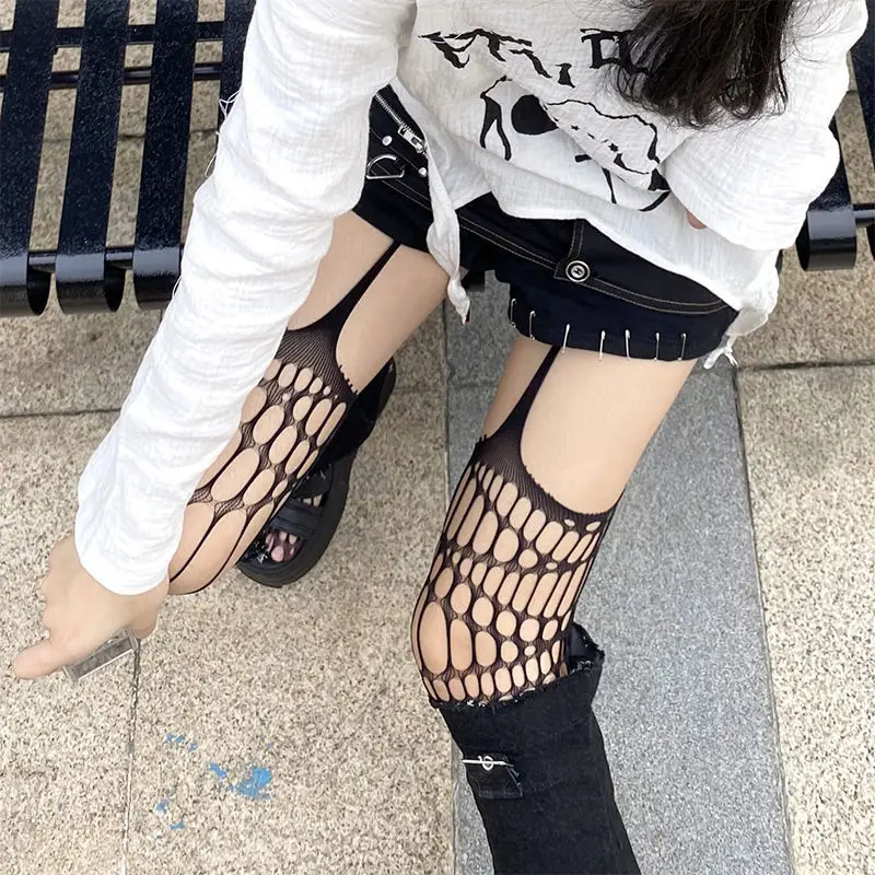 Sporting Japanese Harajuku Hollow Fishnet Stockings Tights Women Fashion Hollow  - £23.62 GBP