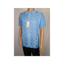 Mens Polo Shirt Slinky Sheer Short Sleeves Soft Touch by Stacy Adams 57007 Blue image 3